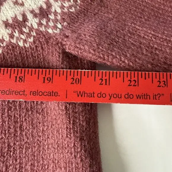 Vintage Dale Of Norway Pure New Wool Maroon White Knit Sweater Adult Size L 52 - Picture 6 of 13